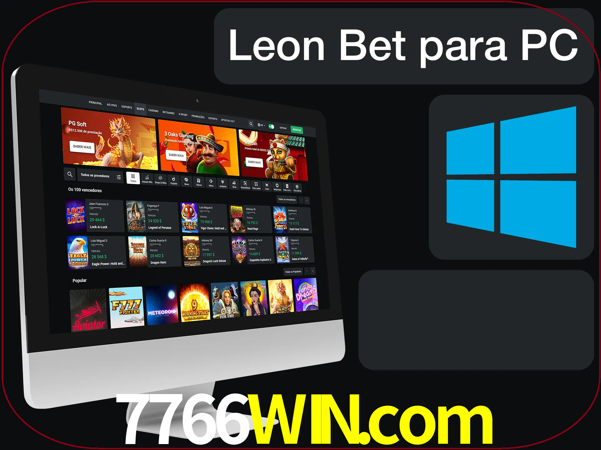Aposte e jogue em nosso cassino usando o PC.